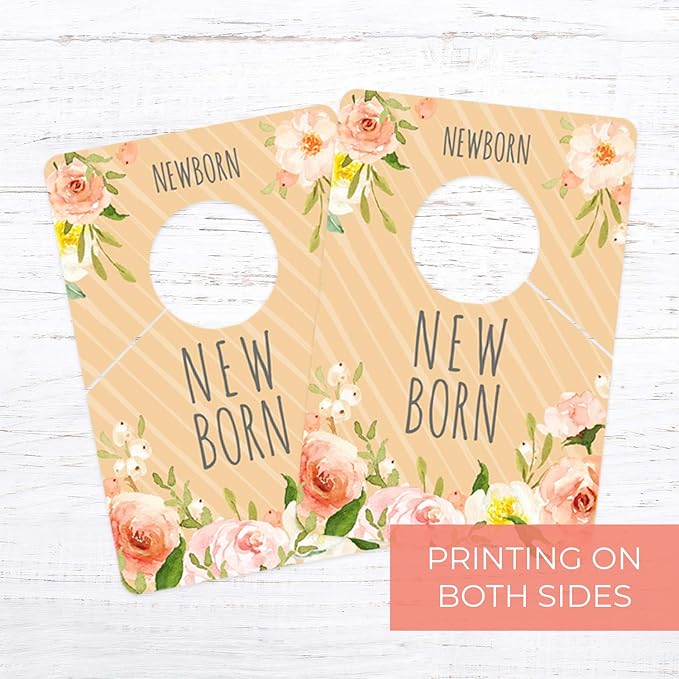 Floral Closet Clothing Size Dividers/Closet Organizer For Baby Girl Clothes Newborn To 4T / 10 Baby Closet Size Dividers