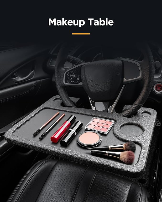 2 in 1 Automotive Car Steering Wheel Tray for Ford F150 F250 F350 Transit Ranger Bronco Explorer Fusion Mustang Truck Accessories 2004-2025,for Laptop, Tablet, iPad Or Notebook Car Travel Table