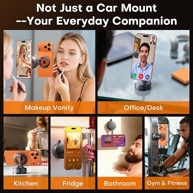 Magnetic Phone Holder for Car [98+ LB Strongest Suction & 2800gf Strongest Magnetic] 360° Adjustable Car Phone Holder for Magsafe Phone Holders for Your Car for iPhone 17 Pro Max 16 15 14 13 12 Plus