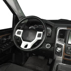 Hoolcar Interior Steering Wheel Cover ABS Trim for 2010-2017 Dodge RAM 1500 Accessories, White
