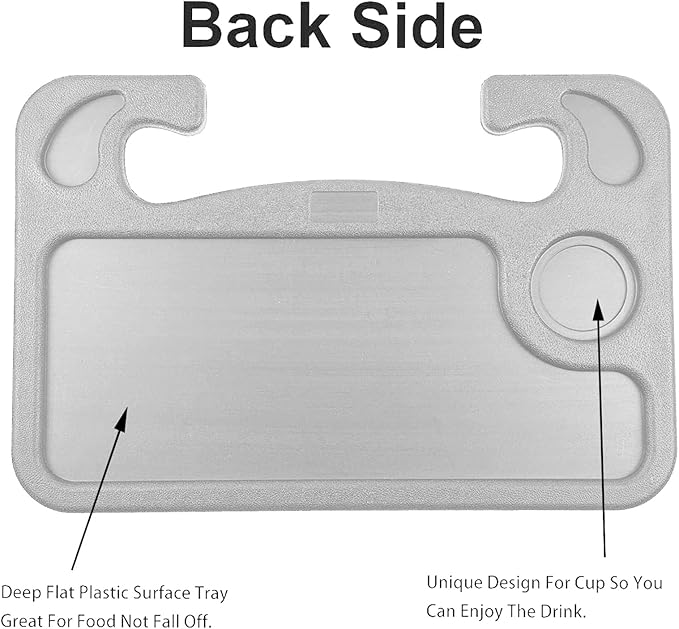 Car Steering Wheel Food Tray for Eating,Cars Seat Table Lap Trays for Adults Eating,Car Men Must Haves Cool Gadgets Interior Accessories(Gray)