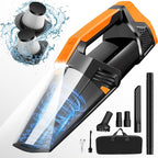 Car Vacuum Portable with LED Light, High Power Suction, Lightweight Rechargeable Hand Vacuum, Hand Held Vacuum Cleaner for Ca
