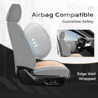 Coverado Seat Covers, Car Seat Covers Front Seats, Leather Seat Covers for Cars, Car Seat Protector Waterproof, Gray Car Seat