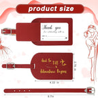 Sweetude 48 Sets Leather Luggage Tag Bulk and So The Adventure Begins Luggage Tags with Name Card for Wedding Bridal Shower B