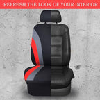 CAR PASS Line Rider Sporty Cloth 11PCS Universal Fit Car Seat Cover -100% Breathable with 5mm Composite Sponge Inside,Airbag 