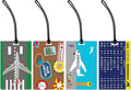 R. Nichols Airport Travel Luggage Tag Set - Sturdy Waterproof Plastic Travel Labels for Baggage, Suitcases, Backpacks, and Di