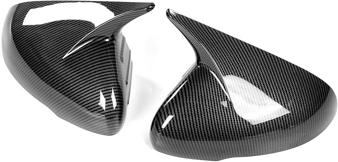 Horns Style Carbon Fiber Pattern ABS Exterior Mirror Cover Side Rearview Mirror Cover Cap Trim Compatible with Kia Stinger 2017-2024 Accessories