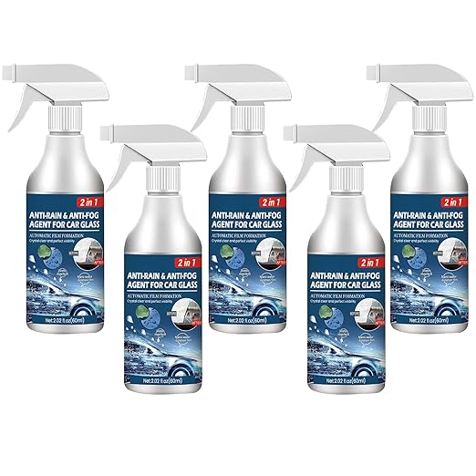 60ml Anti Fog Spray for Windshield, 1/2/3/5 Car Glass Waterproof Coating Agent, Auto Rain Agent Spray, Anti Fog Rain Preventi