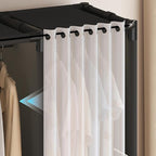 Portable Closet,Portable Closets for Hanging Clothes,Japanese Style Wardrobe Clothing Rack with 4 Drawers,3 Hanging Rods and 