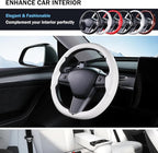 Steering Wheel Cover for Tesla Model 3 (2017-2023) / Model Y (2020-2024),Anti-Slip,Comfortable Grip, Breathable,Customized for Tesla Model 3/Y Accessories,Matte White