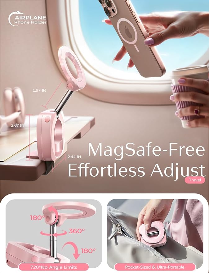 LISEN Easter Basket Stuffers for Teens Boys Girls Adults Gifts: Airplane Travel Essentials Women Phone Holder Pink Room Decor Desk Travel Accessories Cruise Spring Break Essentials 2026