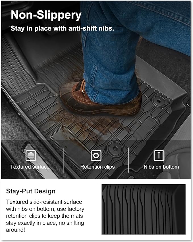 KIWI MASTER Floor Mats & Cargo Mat for 2021-2026 Jeep Grand Cherokee L, OEM Replacement 82216640AA 82216646AA, All Weather Car Mats, Heavy Duty TPE Floor Liners, Front & Rear & Trunk Mat Set, Black