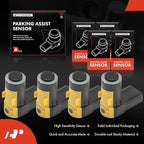 A-Premium 4-PC Front Reverse Backup Parking Assist Sensor Compatible with Select Maserati & Ferrari Models - GranTurismo 2008-2012, GranCabrio 2010-2011, 599 GTB 2007-2010, California 2009-2014