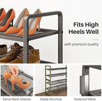SNTD Shoe Rack - Expandable Shoe Organizer for Closet, Adjustable Metal Shoe Shelf Storage, Stackable Long Shoe Stand Holder 