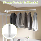 Adjustable Shower Curtain Rod Bracket 1 Pack Aluminum Alloy Shower Curtain Rod Single Swivel Flange Heavy Duty Closet Rod Bra