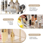 Aveniee Bathroom Counter Organizer,3 Tier Skincare Perfume Countertop Storage with Hair Dryer Rack and Toothbrush Holder, Cos