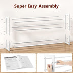 FAVOOSTY 3-Tier Expandable Shoe Rack, Adjustable Shoe Shelf Storage Organizer Space Saving Metal Free Standing Shoe Rack for 