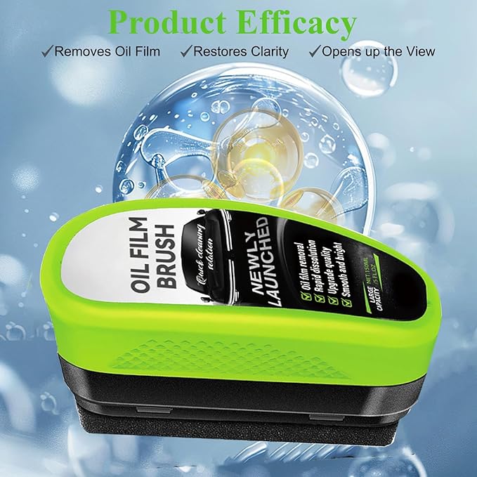 3PCS Clear Vision Windshield Cleaner, Automotive Oil Film Cleaning Brush for Car Windows, Windshield Oil Film Remover for Car
