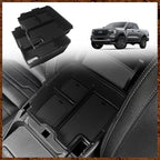 Muslogy Center Console Organizer Compatible with Ford Ranger 2024 2025 2026 & Raptor Accessories Two-Layer Storage Box Insert Tray Secondary Storage Divider Armrest Tray ABS Material Glove Box (Black)