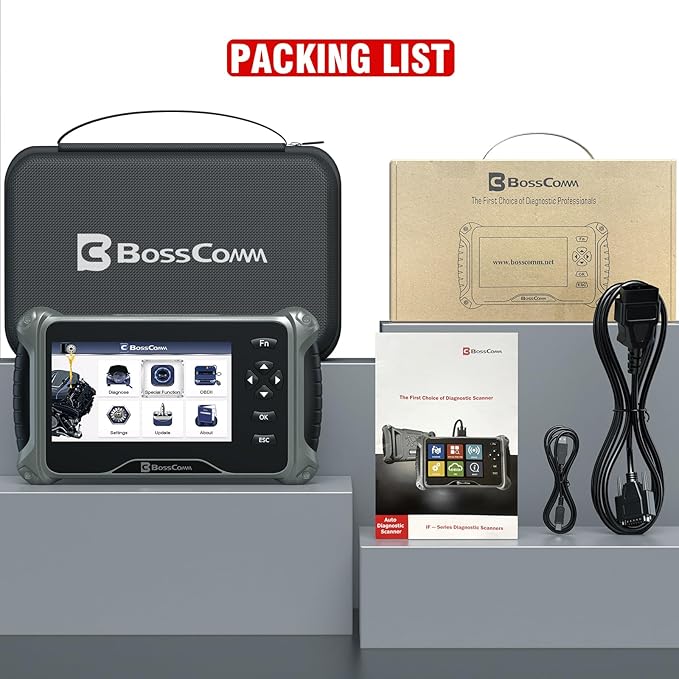 2026 BOSSCOMM IF742 OBD2 Scanner, ABS/SRS/Transmission/Check Engine Code Reader Scan Tool with 6 Resets, ABS
