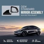 Compatible with Tesla Model Y 2020 2021 2022 2023 2024 Door Mirror Lower Holder Covers & Frame Set, Right Passenger Side (Black Cover + Frame Set, Model Y-R)