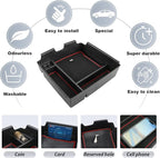 SKTU Compatible with 2022-2025 2026 Kia Carnival Center Console Organizer 2024 2025 2026 Carnival Accessories Insert ABS Materials Tray 2022-2026 Carnival Console Tray with Coin and USB Hole (Red)