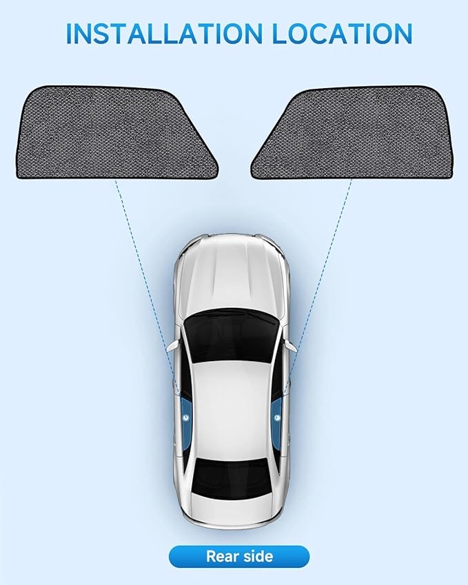 Car Window Shades for Ford Explorer(2011-2019), 2-Pack Rear Window Sun Shades for Baby – Breathable Mesh, UV & Heat Blocker, Privacy Protection for Camping, Travel, Sleep & Nursing
