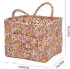 Boho Fabric Storage Basket, Large Capacity Laundry Basket, 12.2'' x 10.23'' x 10.23'' Collapsible Laundry Hamper with Easy Ca