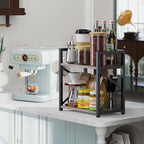 RUILALIFE Spice-Rack-Organizer-Shelf for Kitchen Counter, 2 Tiers Coffee Bar Station Organizer for Countertop，Space Saving De
