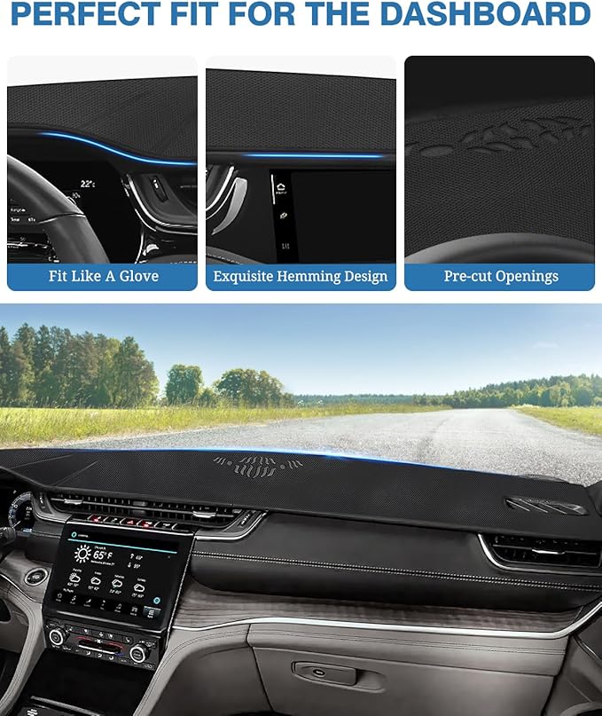 FIILINES Dash Cover for Jeep Grand Cherokee L 2021-2025(Not Fit Jeep Grand Cherokee), Dashboard Mat Cover Sunshade Nonslip Me