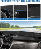 FIILINES Dash Cover for Jeep Grand Cherokee L 2021-2025(Not Fit Jeep Grand Cherokee), Dashboard Mat Cover Sunshade Nonslip Me