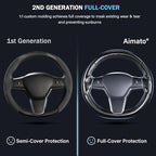 Steering Wheel Cover for Tesla Model 3 (2017-2023) / Model Y (2020-2024),Anti-Slip,Comfortable Grip, Breathable,Customized for Tesla Model 3/Y Accessories,Matte Black
