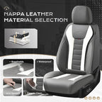 Coverado Car Seat Covers Full Set, Seat Covers for Cars, Front Seat Covers and Back Seat Cover Waterproof Leather Automotive 