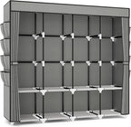 Portable Closet for Hanging Clothes, 67 Inch Wide Portable Wardrobe Closet with Cover, 4 Hanging Rod, Storage Shelves and Sid