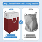 HomeHacks 90L Large - Capacity Rolling Laundry Basket, Laundry Hamper with 4 Smooth Wheels, Collapsible Waterproof Clothes Ba