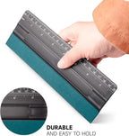 FOSHIO 8 Inch Felt Squeegee for Vinyl wtih Ruler 20CM 4 Round Corners Universal Card, Window Tint Film Installing Hard Black PP Car Vinyl Wrap Scraper Tool