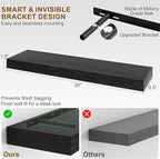 Fun Memories 30Inch Floating Shelves for Wall, 2 Pack Rustic Wood Shelves for Bathroom|Kitchen Wall Mounted Floating Shelf wi