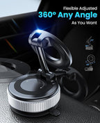 Magnetic Suction Cup Phone Mount for Magsafe, 360° Adjustable Magnetic Car Phone Holder, Pocket Size Foldable Car Mount, Phone Holders for Your Car for iPhone 17 16 15 14 13 12 Series,Silver
