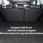 HKZ Fit RAV4 Car Seat Cover Set for 2013 2014 2015 2016 2017 2018 Toyota RAV4 LE Gasoline Version Only-Leather(Black)
