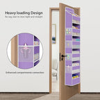Univivi Over The Door Hanging Organizer with 6 Large Compartments and Mesh Windows, Over The Door Baby Clothes Organizer for 