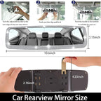 Bling Rear View Mirror Accessories with 2 PCS Car Seat Hooks for Headrest, Universal Bling Diamond Rear View Mirror Cover for Women ＆ Girls