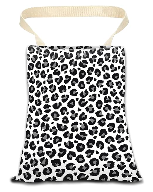 Car Trash Can, Durable Hanging Car Trash Garbage Bag, Cute Automotive Garbage Cans Organizer, Black White Leopard