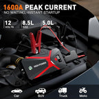 Jump Starter, 1600A 4 in 1 Function Battery Jumper Starter Portable Up to 8.5L Gas & 5.0L Diesel Engines 12V Jump Box