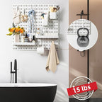VUSIGN Pegboard Combination Wall Organizer Kit, 4 Pieces Pegboards and 17 Accessories Modular Hanging, Wall Mount Display Peg