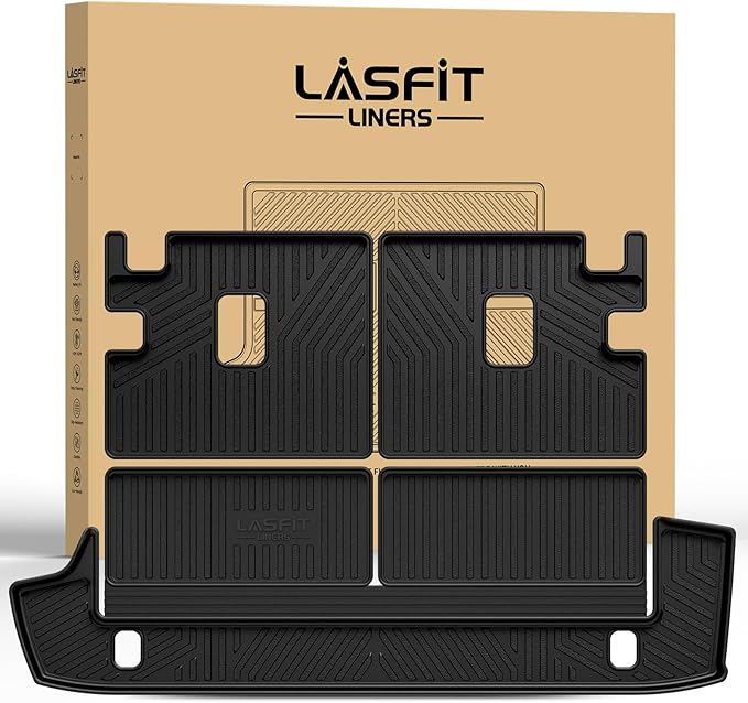 LASFIT Cargo & Backrest Mats for Toyota 4Runner 2010-2024 (Only for 7 Seats), All Weather Custom Fit Cargo Liner for Toyota 4 Runner 2025 TPE Mats Seatback Mat & Trunk Mat, Black