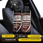 Car Leather Cleaner and Conditioner - pH Neutral, Non-Toxic & Non-Greasy - Gently Cleans, Restores and Protects Leather Seats