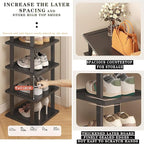 Vertical Shoe Rack - Tall Narrow Shoe Rack Organizer for Small Spaces,12 Tier Bamboo Shoen Shelf for Entryway,Closet,Corner,D