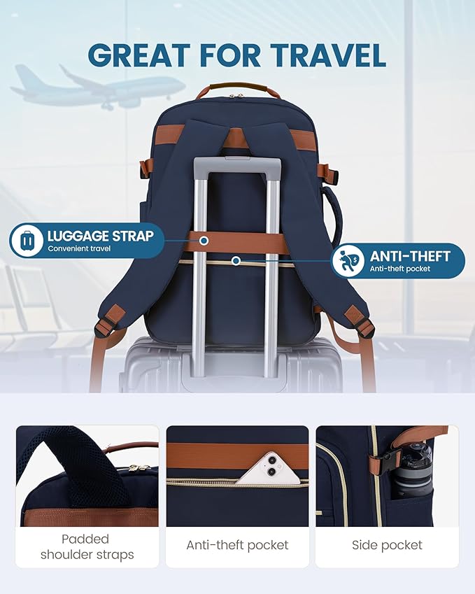 LOVEVOOK Travel Backpack for Women & Men 50L,Airline Approved Carry On Backpack Travel Essentials,TSA Carry on Luggage,Waterp