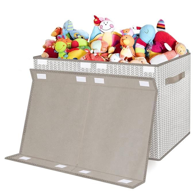 VERONLY Toy Box Chest Organizer Bins for Boys Girls Kids, Large Collapsible Fabric Storage Container with Flip-Top Lid & Hand