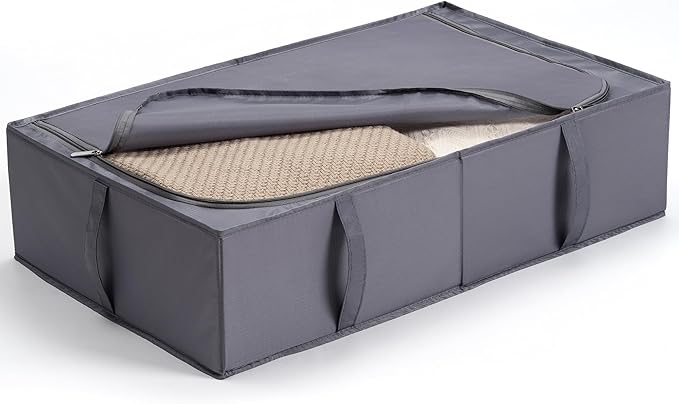 TYEERS Under Bed Storage Containers, Durable Fabric, Washable, Collapsible, Under Bed Storage Bins for Clothes, Blankets, She